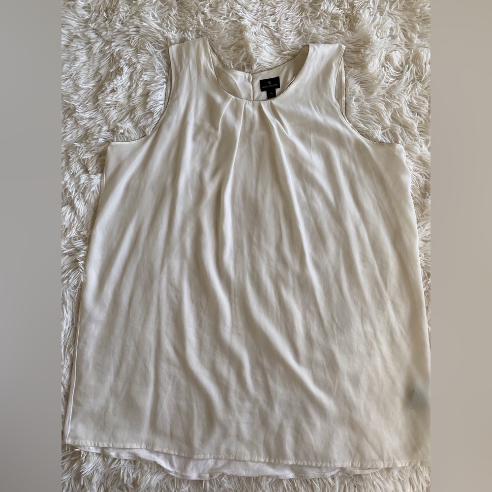 Worthington Beaded Neck and sleeve blouse